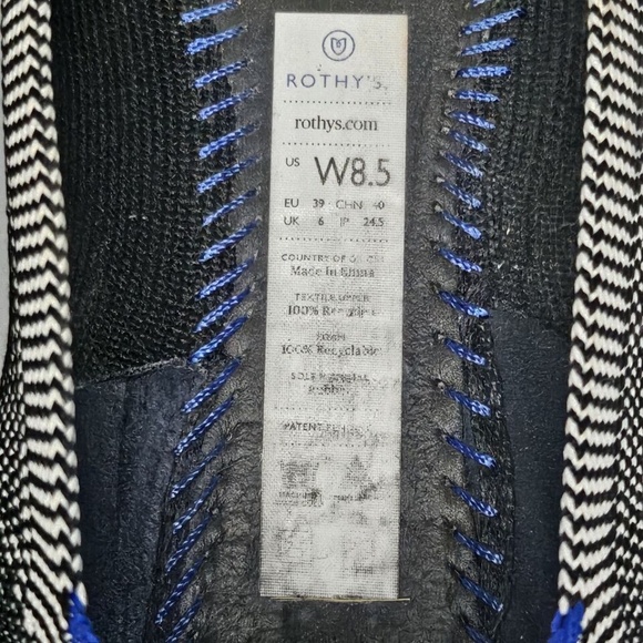 Womens Rothys The Point Black White Python Pointed Toe Ballet Flat Retired 8.5 - Picture 10 of 14